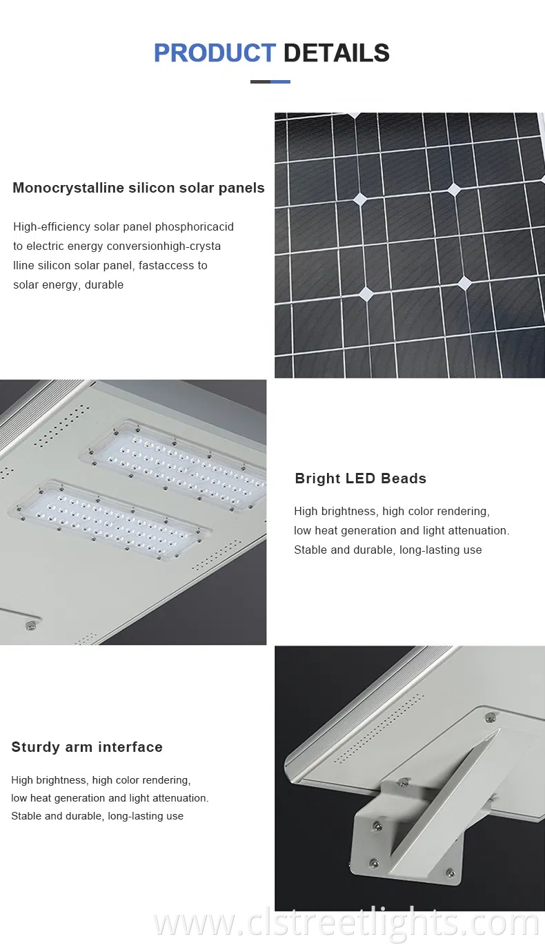 30W 40W 50W 60W All in One Intergrated Outdoor Solar LED Power Garden Street Light